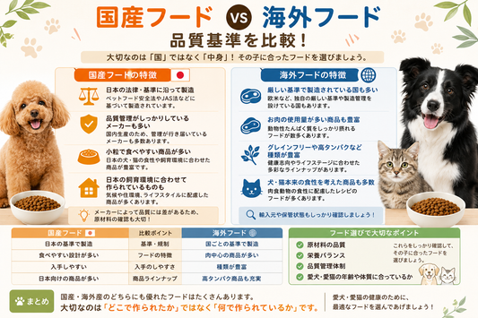 🐶国産フード vs 海外フード｜品質基準の違いを徹底比較！