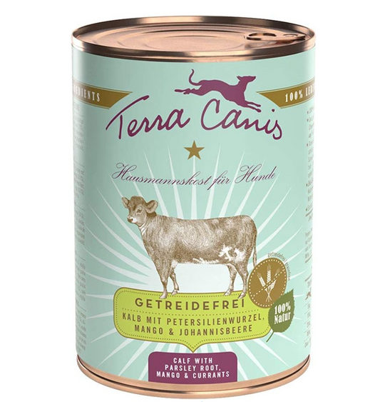 Terra Canis (テラカニス) グレインフリー 仔牛とパセリの根 マンゴ&ブラックカラント缶 400g
