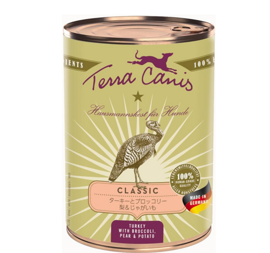 Terra Canis (テラカニス) ドッグフード 獣医監修 無添加 成犬用 缶詰 ターキー クラシック ウェット 犬 天然原料 400g