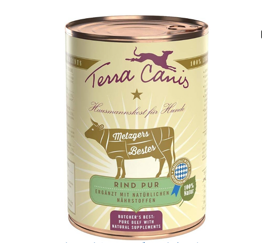 Terra Canis (テラカニス) ドッグフード 獣医監修 缶詰 ビーフ ピュアミート ウェット 犬 天然原料 400g
