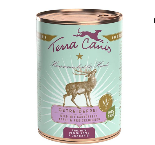 Terra Canis (テラカニス) ドッグフード 獣医監修 全年齢対象 缶詰 鹿肉 グレインフリー ウェット 犬 天然原料 400g